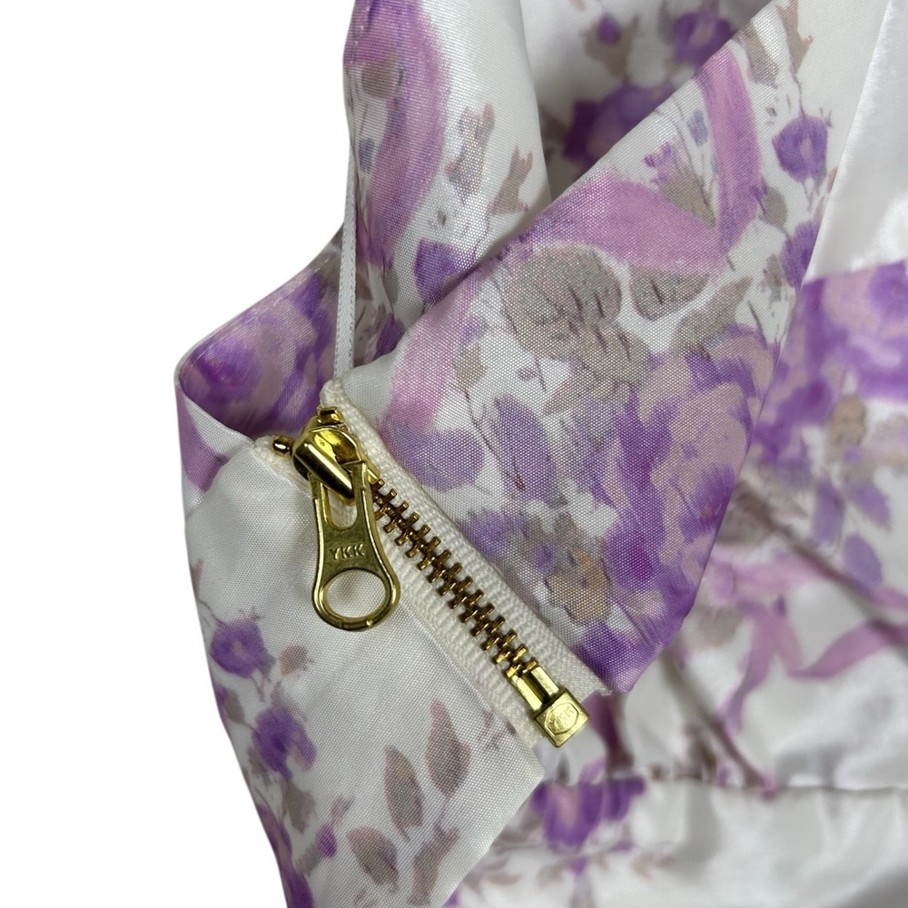 LoveShackFancy Floral Mini Dress SZ 10 White Purple Romantic A-Line Designer - Picture 8 of 12